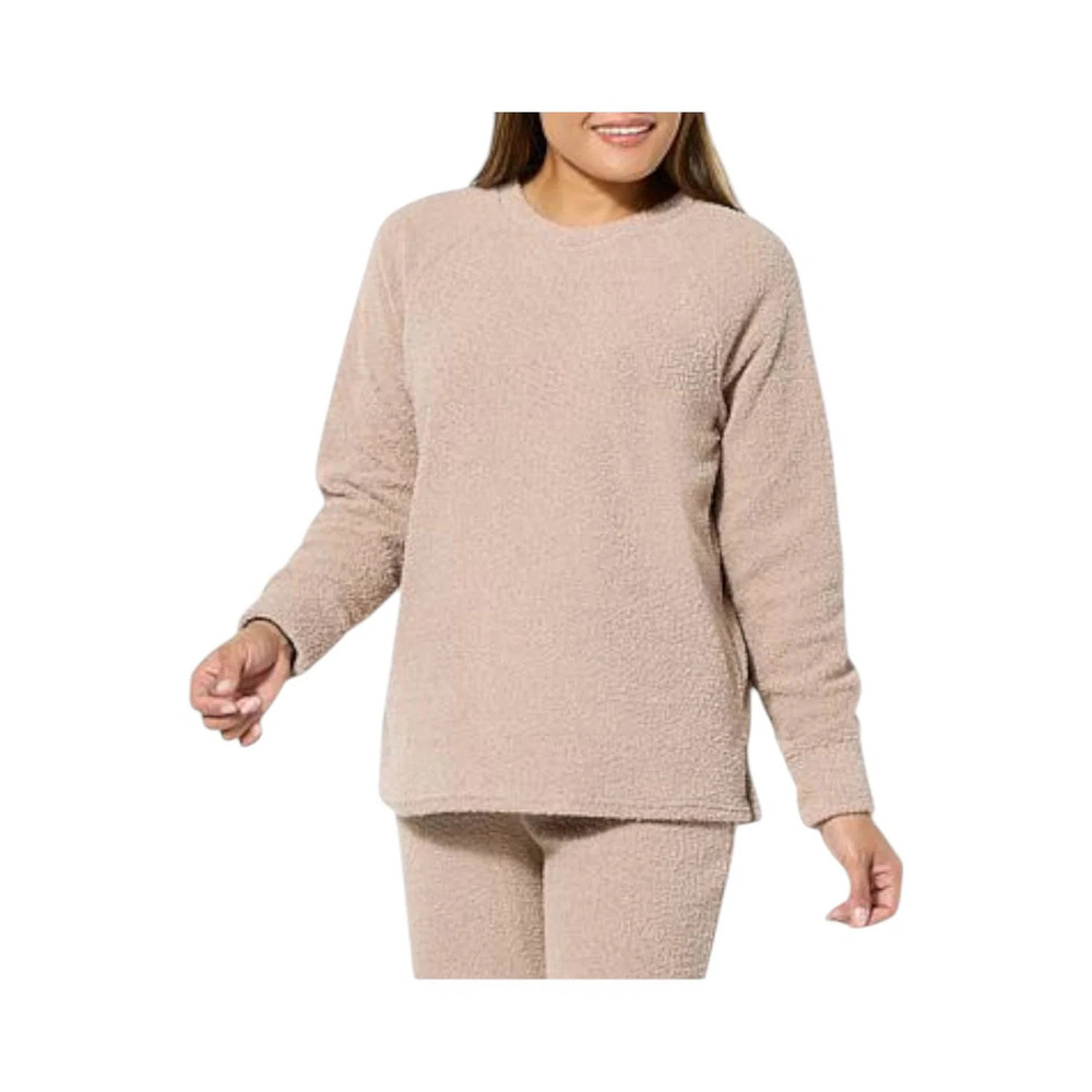 Comfort Code Women's Marshmallow Knit Crew Neck Top Smoky Taupe - Regular